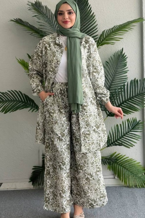 Gelincik Pantolonlu Tunik Takım Yeşil