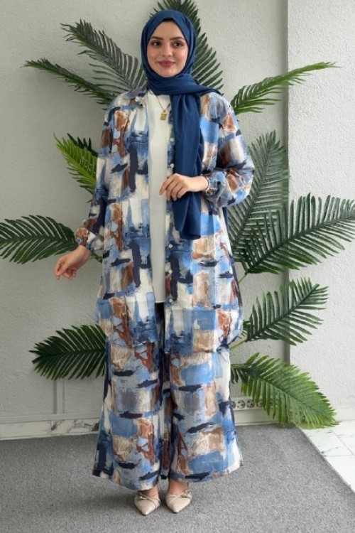 Hasret Pantolonlu Tunik Takım Mavi