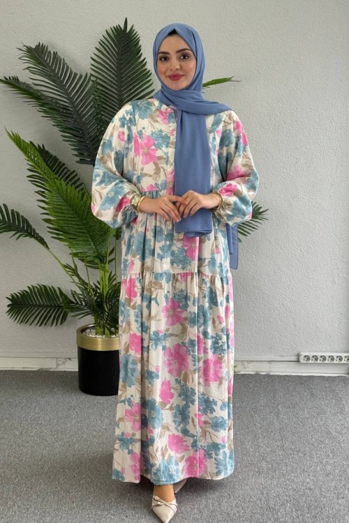 Esila Mango Elbise Mavi