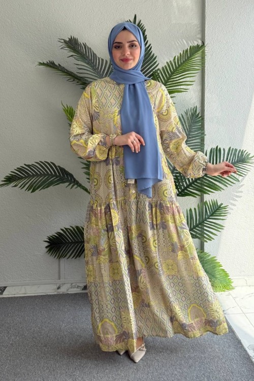 Aylin Mango Elbise Sarı