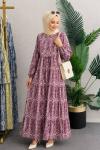 GÜLCAN KEMERLİ MANGO ELBİSE Mor