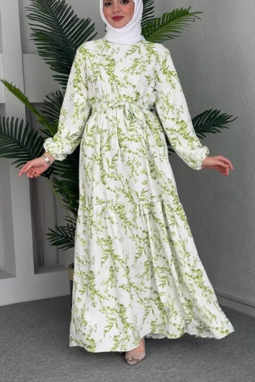 ESEN KEMERLİ MANGO ELBİSE Yeşil