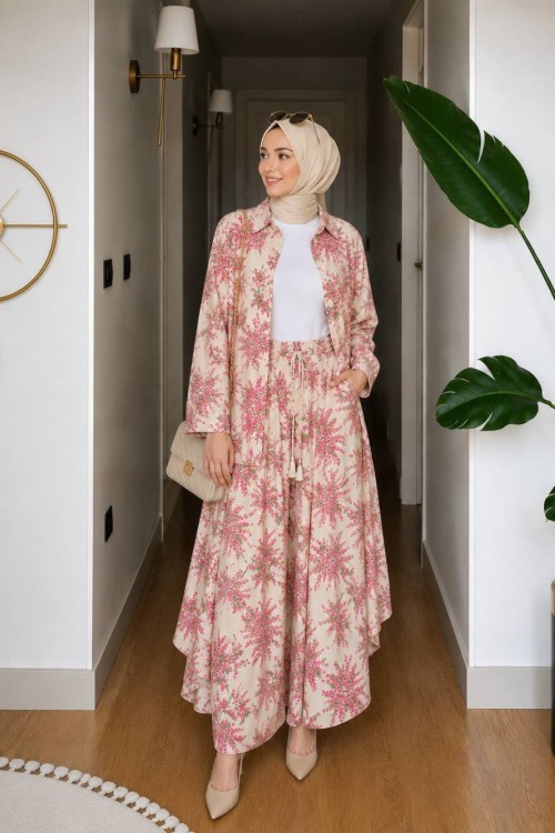 Leydi Tunik Takım Pembe