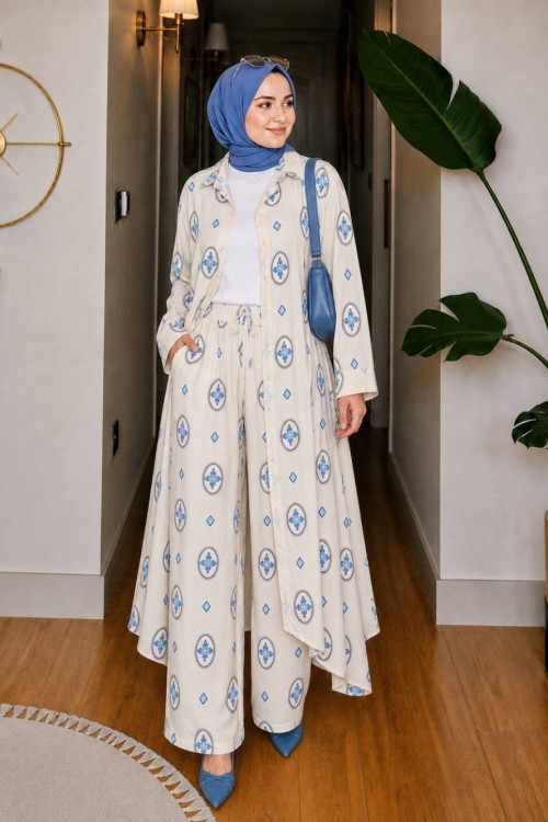 SEVDA TUNİK TAKIM Mavi