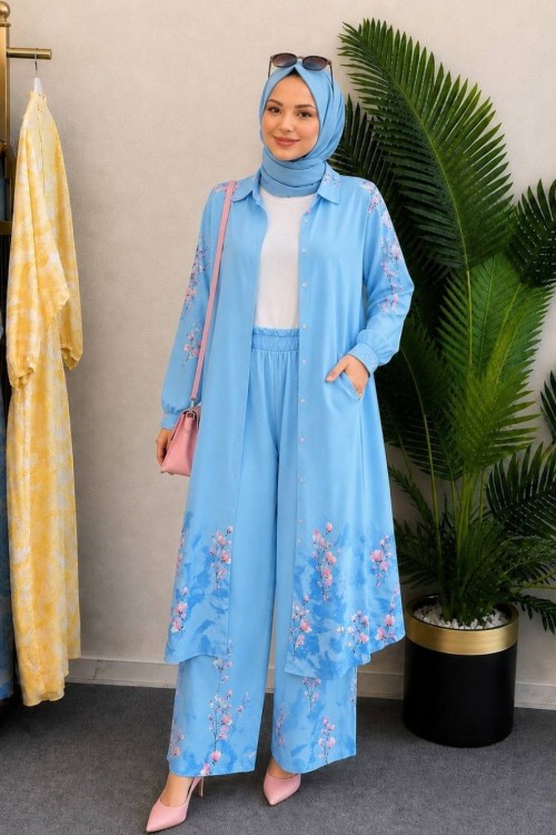 Selena İkili Tunik Takım Mavi