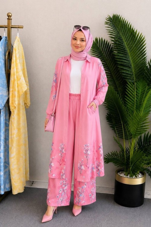 Selena İkili Tunik Takım Pembe