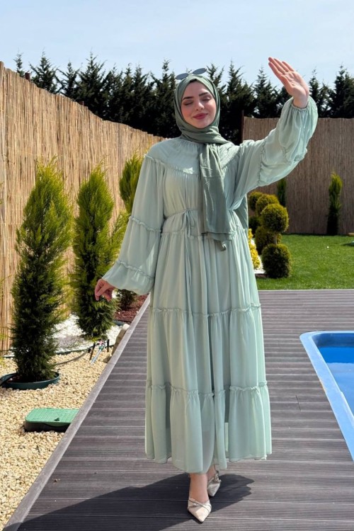 Kat Kat Şifon Elbise