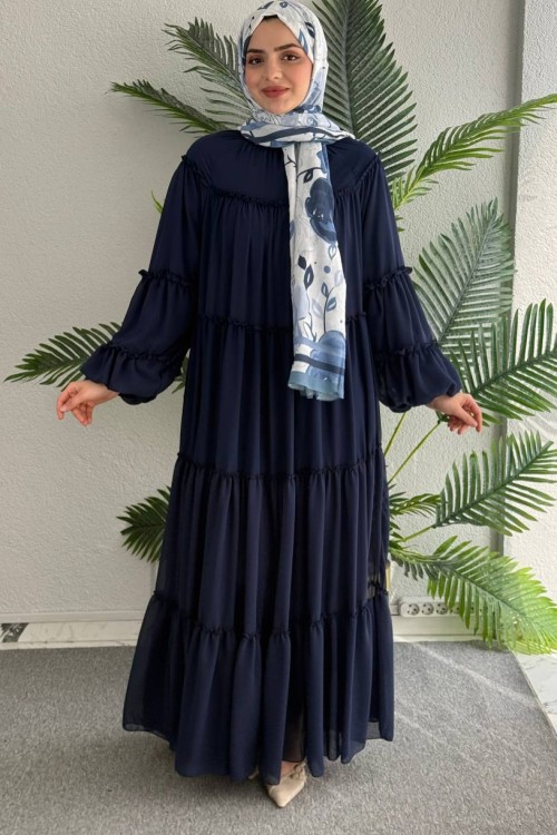 Kat Kat Şifon Elbise