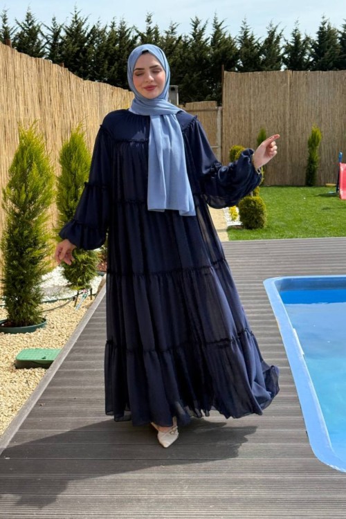 Kat Kat Şifon Elbise