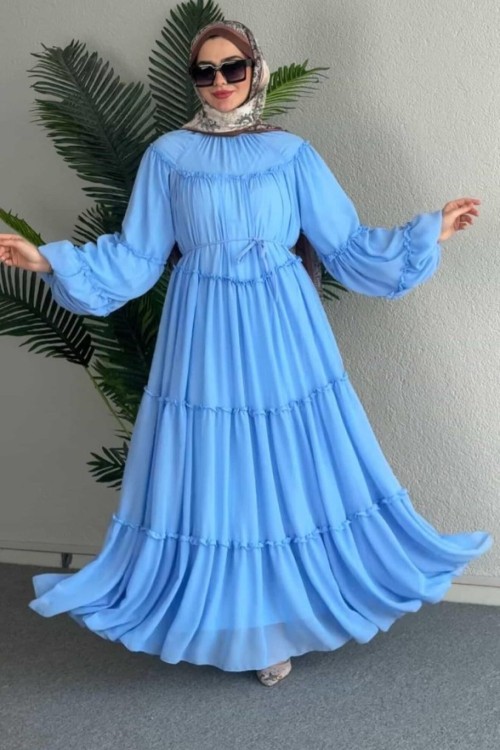 Kat Kat Şifon Elbise