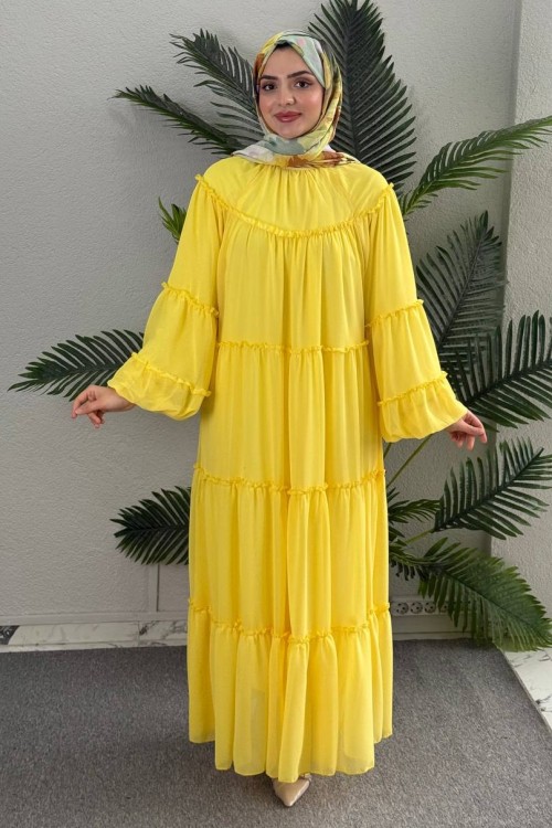 Kat Kat Şifon Elbise