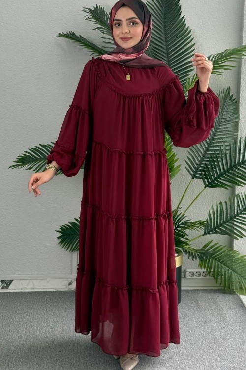 Kat Kat Şifon Elbise