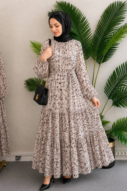 Serenay Şifon Elbise Siyah