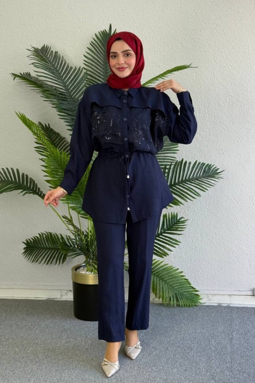 Çilek Pantolonlu Takım Lacivert