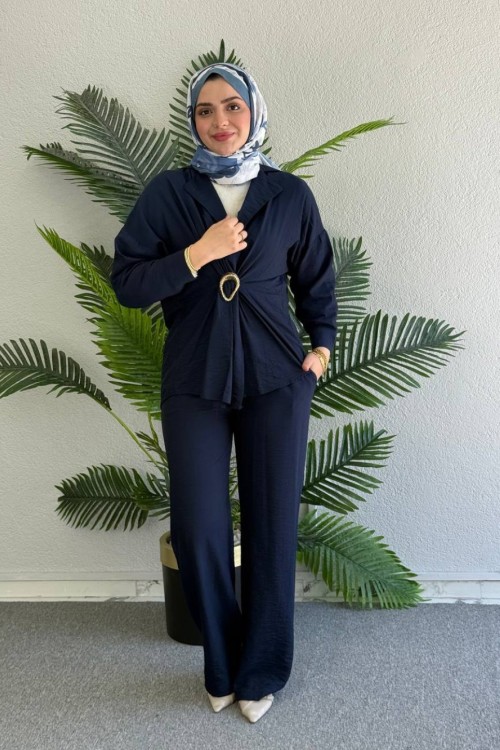  Nefes Pantolonlu Takım Lacivert