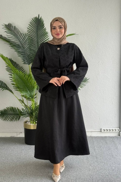 Alina Etekli Takım Siyah