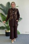  Selda Pantolonlu Takım Acı Kahve