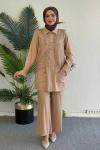  Selda Pantolonlu Takım Sütlü Kahve