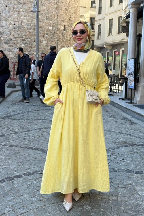 Elmira elbise Sarı