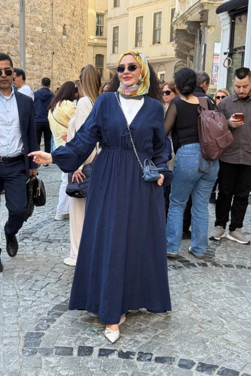 Elmira elbise Lacivert