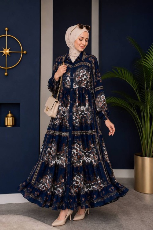 Nurgül Elbise Lacivert