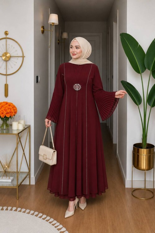 Asmin İkili Hırkalı Takım Bordo