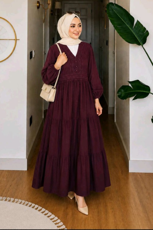 Melodi elbise Mürdüm