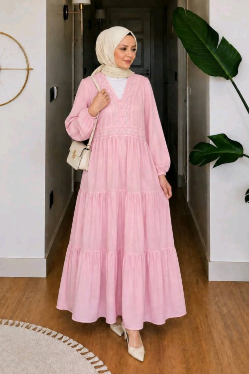 Melodi elbise Pembe