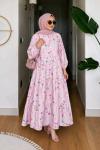 Orkide keten Elbise  Pembe