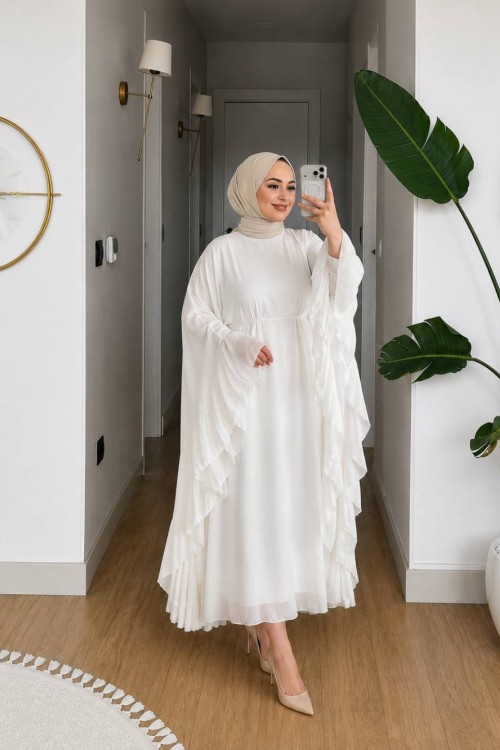 Hande Şifon Elbise Krem