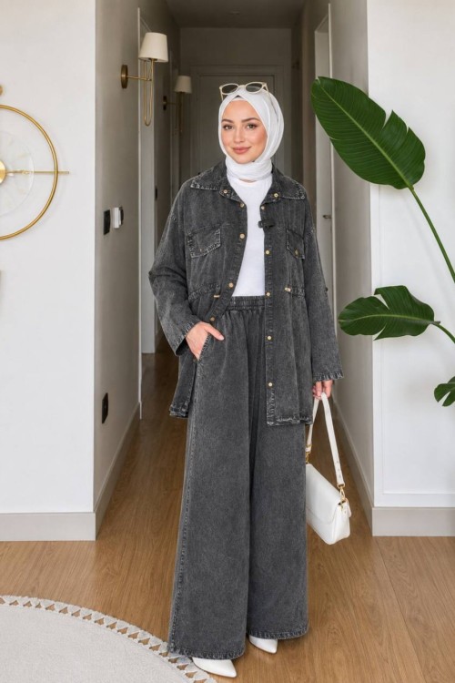 Çakıl İkili Takım Siyah
