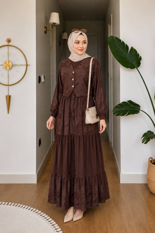 Aslı buzi elbise Acı Kahve