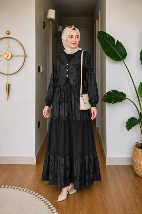 Aslı buzi elbise Siyah