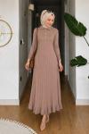  Ecrin Merserize Elbise Camel