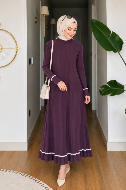 Ceyda Merserize Elbise Mürdüm