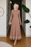 Ceyda Merserize Elbise Camel