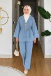 Nadide Kimono Takım Açık Mavi