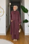 Firdevs Pantolonlu Tunik Takım  Bordo