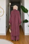 Firdevs Pantolonlu Tunik Takım  Bordo