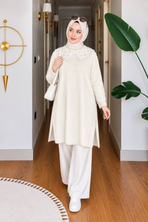Nurdan Angora Hırka Krem