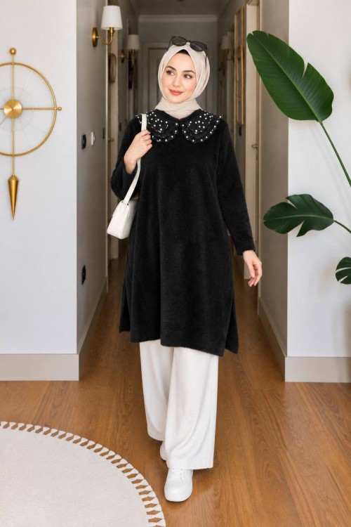 Nurdan Angora Hırka Siyah