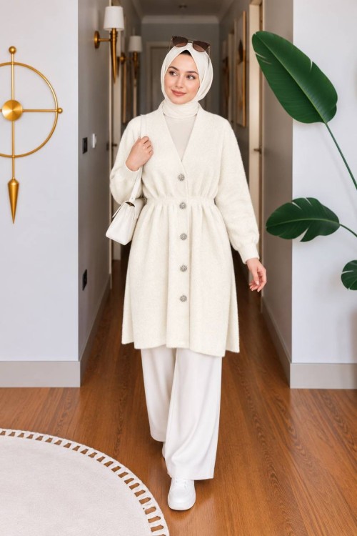 Sezin Angora Tunik Krem