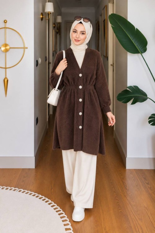 Sezin Angora Tunik Kahverengi