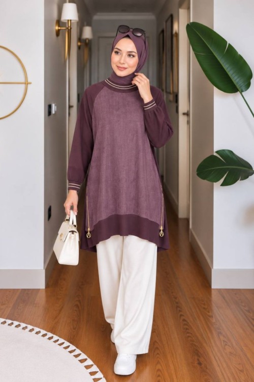 Pelin Kupra Tunik Bordo