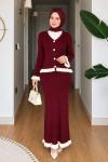 Elsa Etekli Triko Takım Bordo