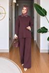 Handan Tunik Takım Pantolonlu Bordo