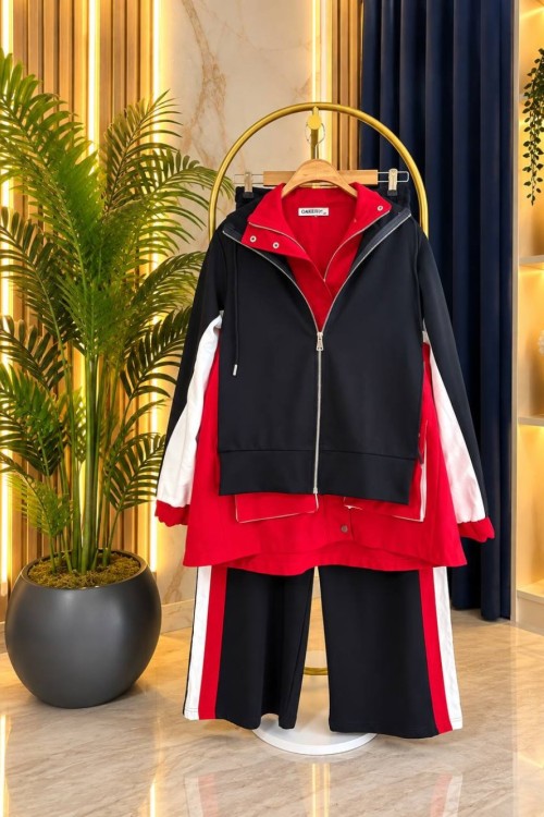 Selen Pantolonlu Spor Tunik Takım Kırmızı