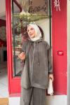 Lara Fermuarlı Tunik Takım Siyah