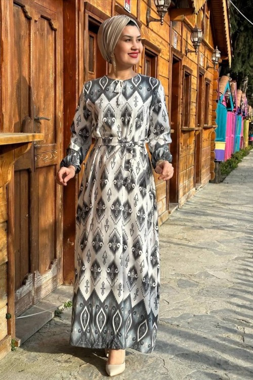 Baklava elbise elbise Siyah