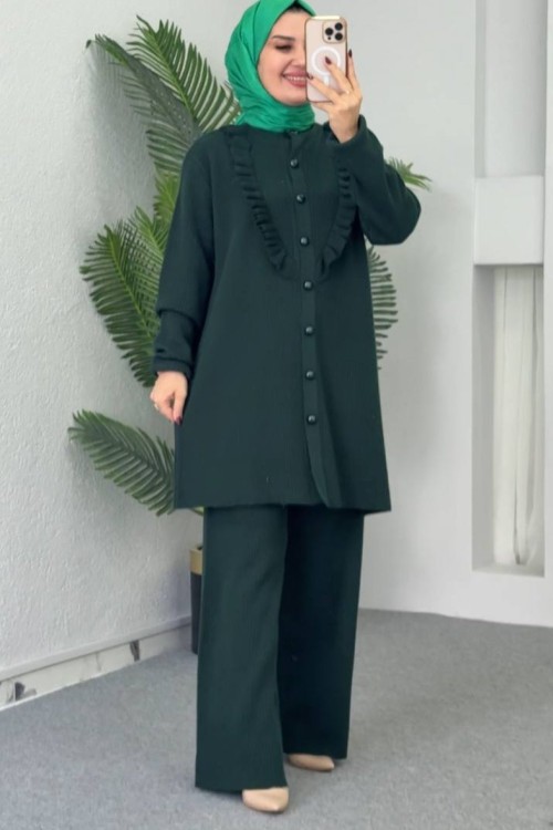 FİYONK düğmeli pantolonlu ikili takım